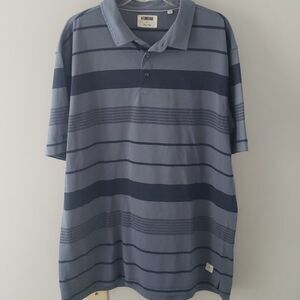 Linksoul Tempus Fugit Blue Grey Striped Polo Golf Shirt XL